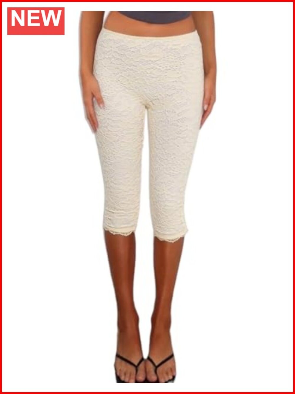 Floral Lace Capri Leggings Low Rise Sheer Skinny Y2K Rave Going Out Bottoms